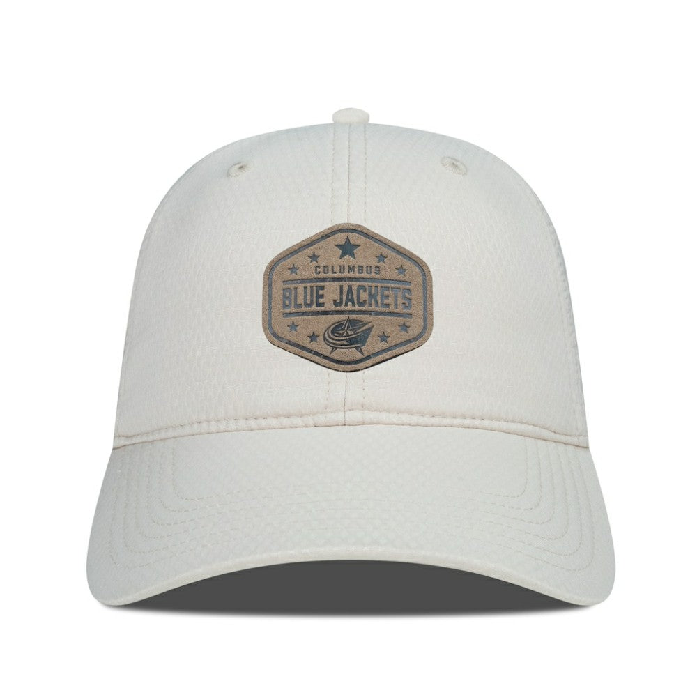 NHL Columbus Blue Jackets Men's Levelwear Faux Leather Patch Unstructured Adjustable Hat