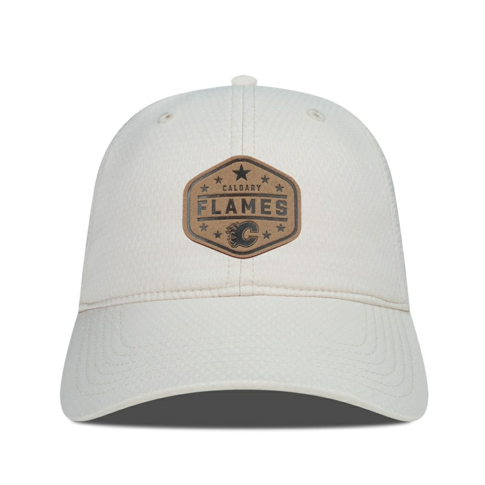 NHL Calgary Flames Men's Levelwear Faux Leather Patch Unstructured Adjustable Hat
