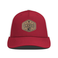 NHL Calgary Flames Men's Levelwear Faux Leather Patch Structured Adjustable Hat