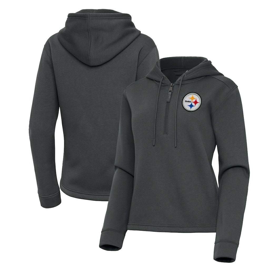 Antigua Women's Contemporary Quarter-Zip Hoodie - Pittsburgh Steelers Hoodies