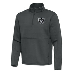 Antigua Twist Quarter-Zip Pullover Jacket - Las Vegas Raiders Pullover