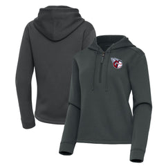 Pewter Cleveland Guardians Antigua Women's Contemporary Quarter-Zip Hoodie