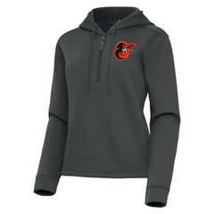 Pewter Baltimore Orioles Antigua Women's Contemporary Quarter-Zip Hoodie