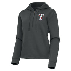 Pewter Texas Rangers Antigua Women's Contemporary Quarter-Zip Hoodie