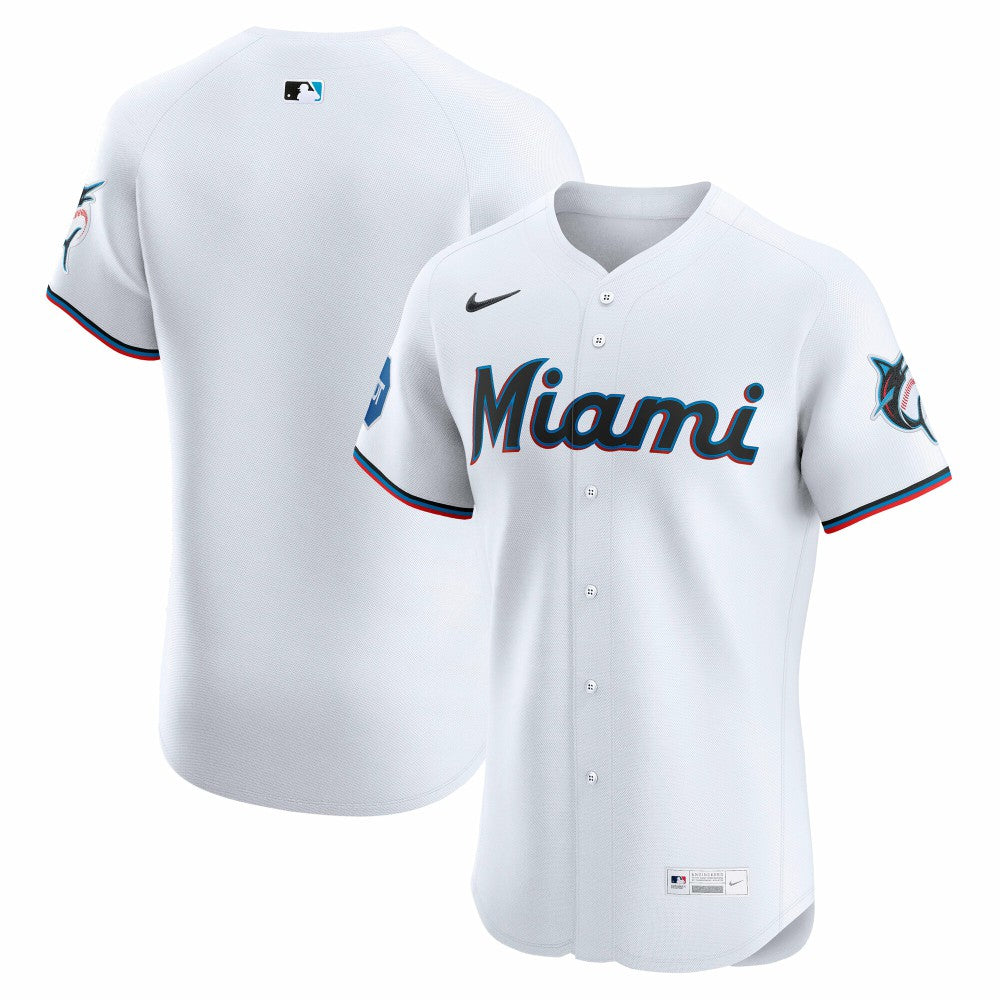 White Miami Marlins Nike Home Elite Jersey