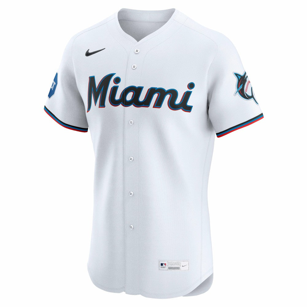 White Miami Marlins Nike Home Elite Jersey