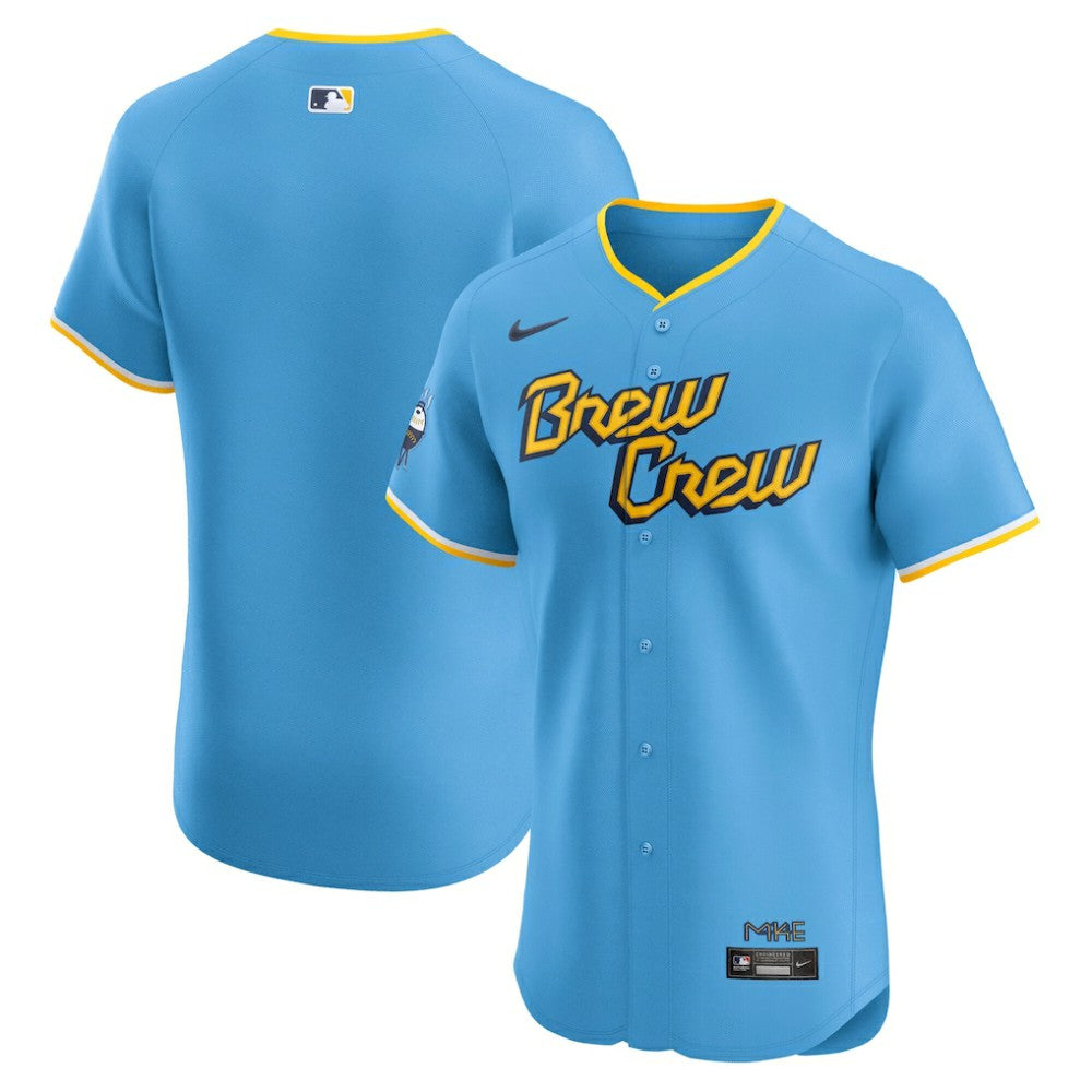 Powder Blue Milwaukee Brewers Nike City Connect  Elite Jersey