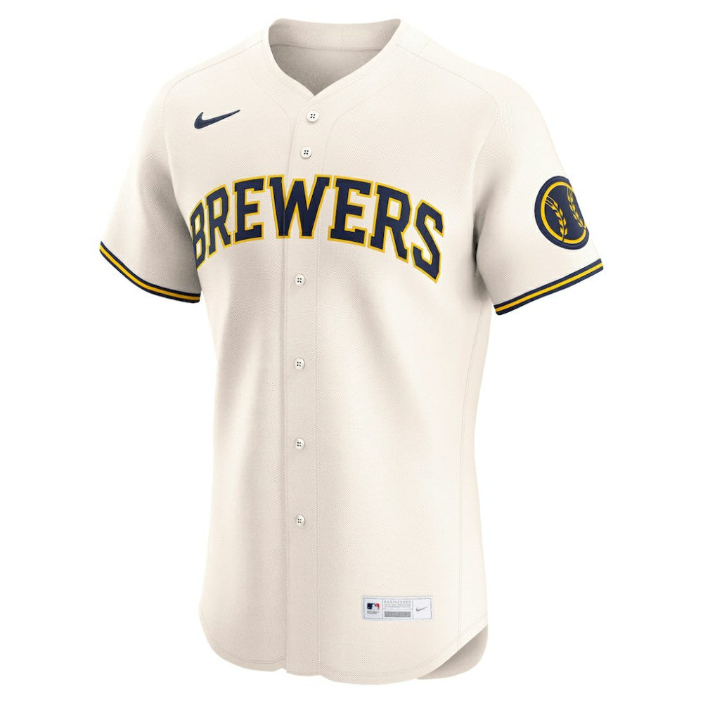Cream Milwaukee Brewers Nike Home Elite Jersey