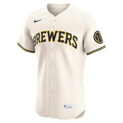 Cream Milwaukee Brewers Nike Home Elite Jersey