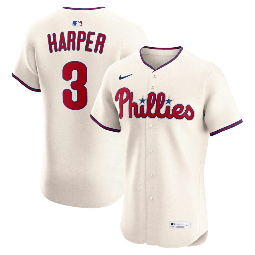 Cream Bryce Harper Philadelphia Phillies Nike Alternate 2 Elite Jersey