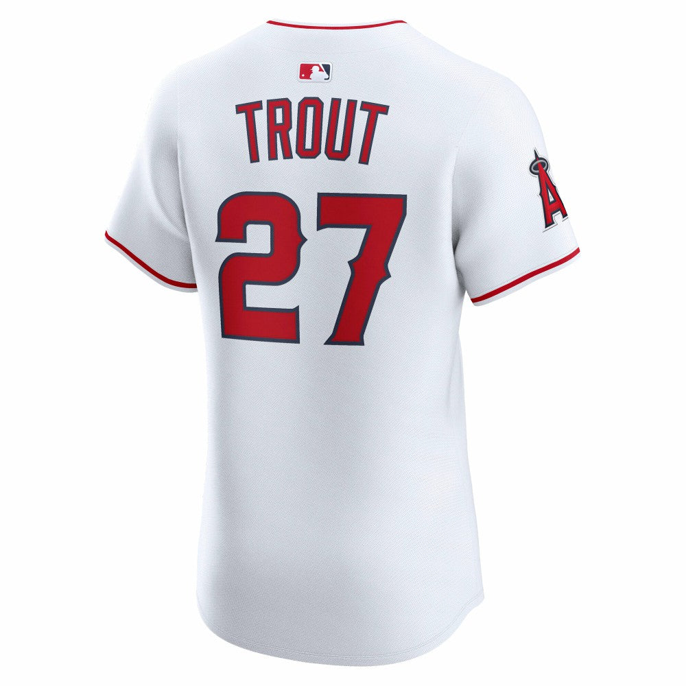White Mike Trout Los Angeles Angels Nike Home ElitePlayer  Jersey