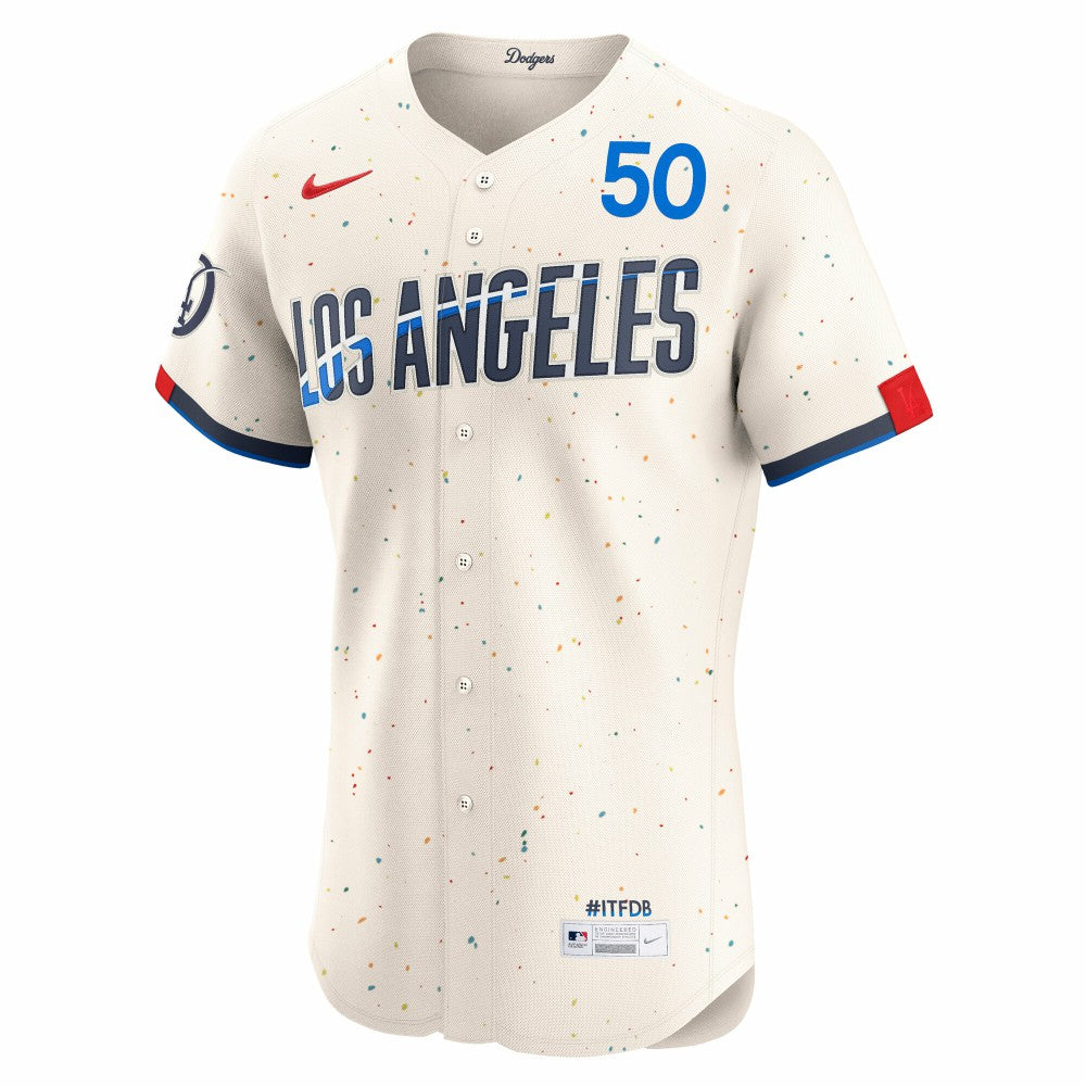 Cream Mookie Betts Los Angeles Dodgers Nike City Connect Elite Jersey