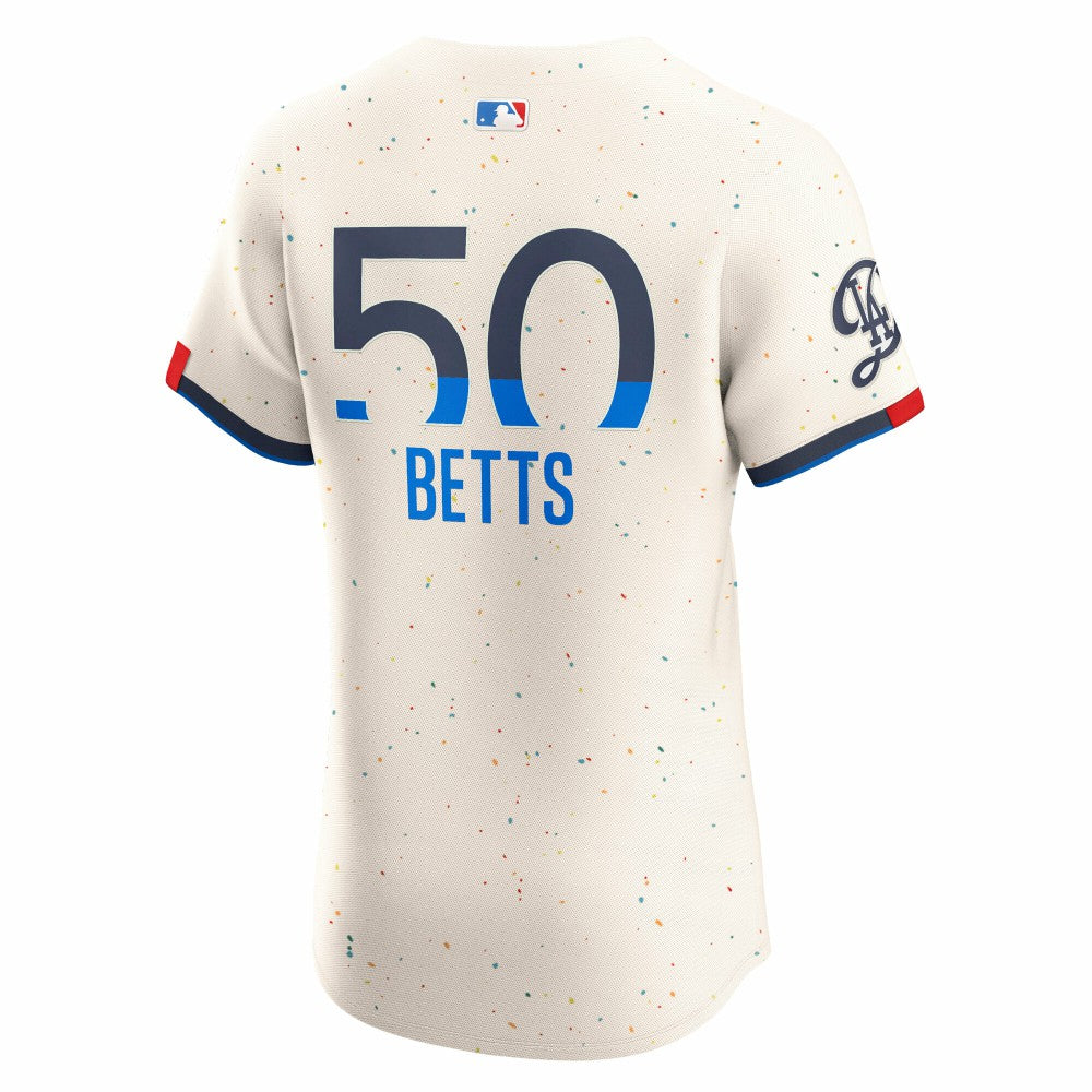 Cream Mookie Betts Los Angeles Dodgers Nike City Connect Elite Jersey
