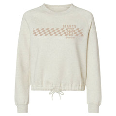 Natural San Francisco Giants Soft as a Grape Women's Tonal Checkered Sweatshirt