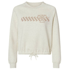 Natural Houston Astros Soft as a Grape Women's Tonal Checkered Sweatshirt