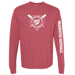 Red Washington Nationals Soft as a Grape Women's Pigment Dye Long Sleeve T-Shirt