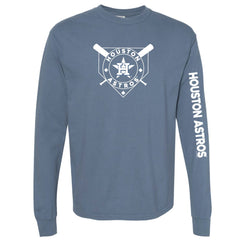 Navy Houston Astros Soft as a Grape Women's Pigment Dye Long Sleeve T-Shirt