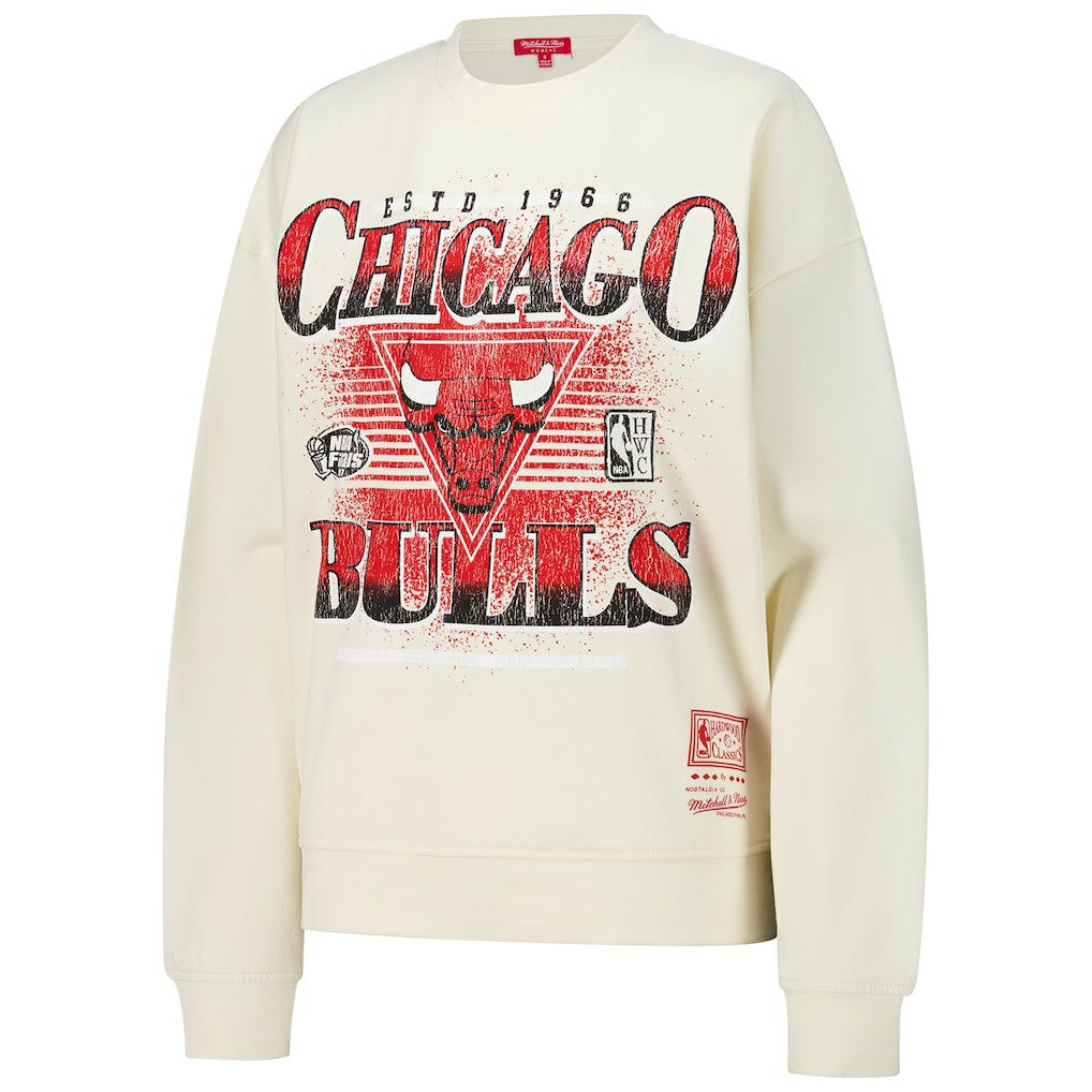 Mitchell & Ness Chicago Bulls Women's Oversprayed Pullover Sweatshirt