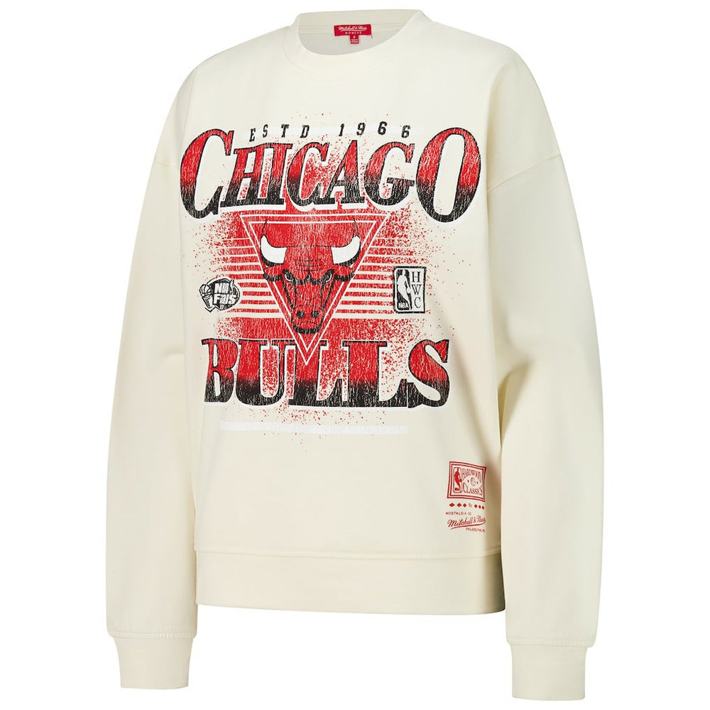 Mitchell & Ness Chicago Bulls Women's Oversprayed Pullover Sweatshirt