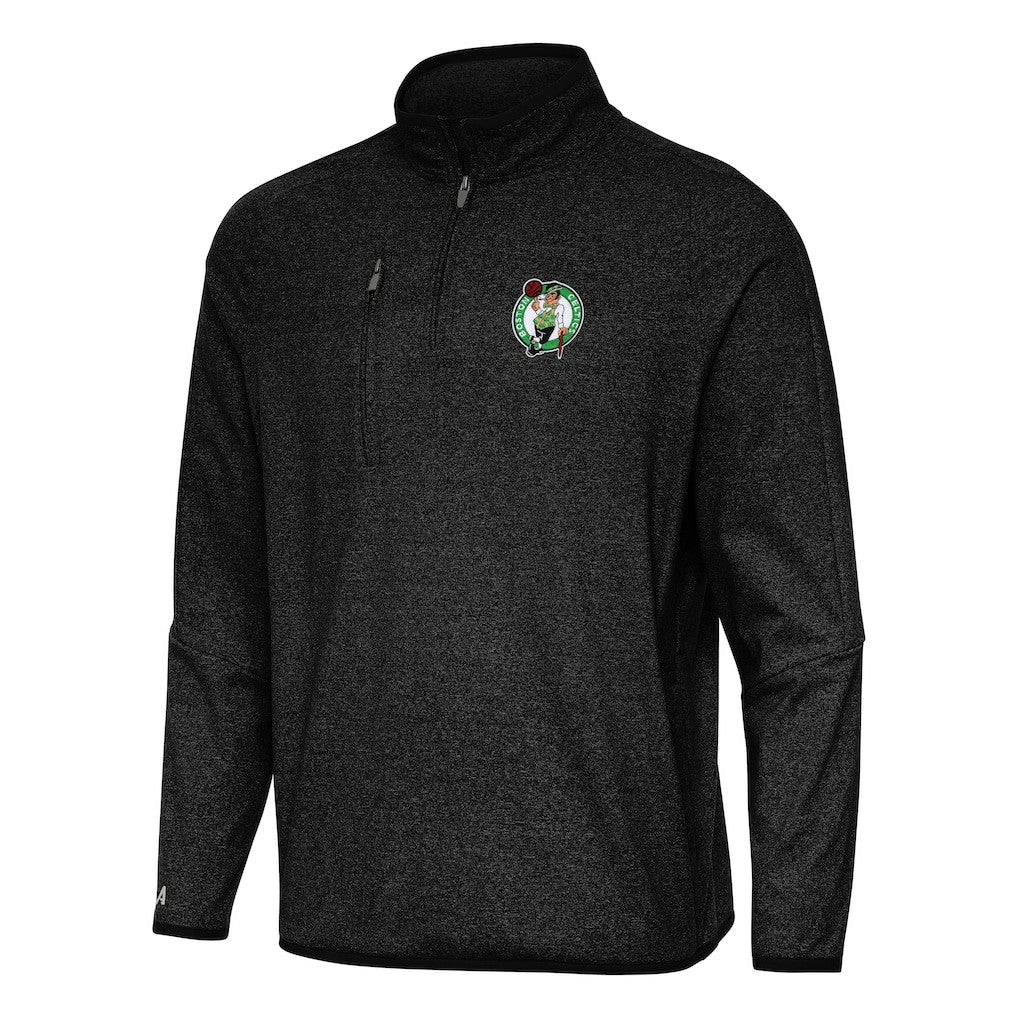 Boston Celtics Antigua Certain Quarter-Zip Tri-Blend Sweatshirt
