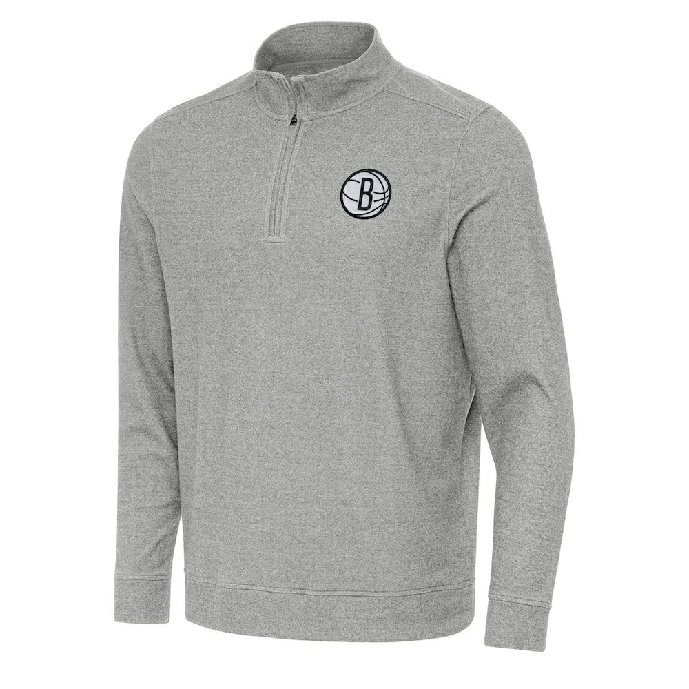 Brooklyn Nets Antigua Subtle Quarter-Zip Sweatshirt