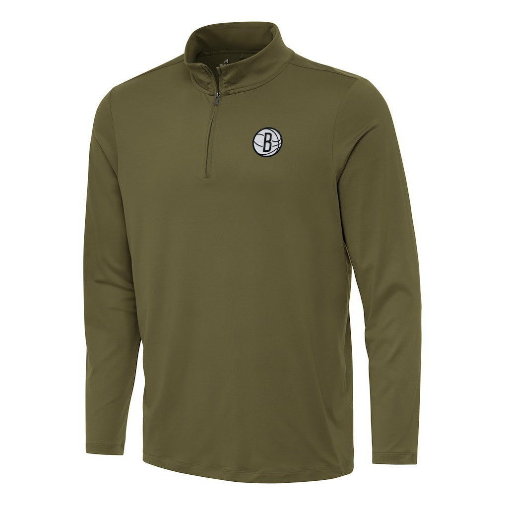 Brooklyn Nets Antigua Reprocess Quarter-Zip Top
