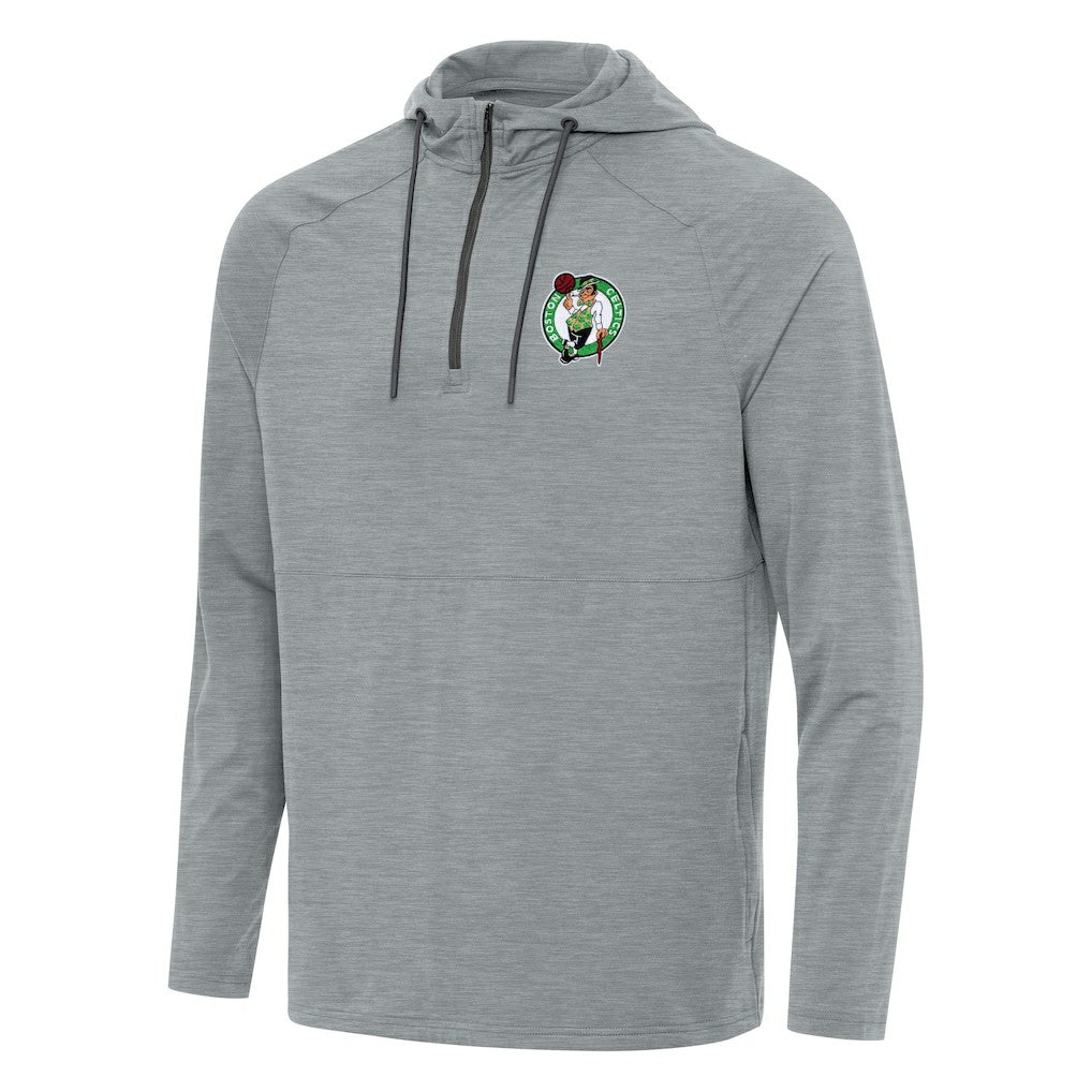 Boston Celtics Antigua Spikes Raglan Quarter-Zip Hoodie
