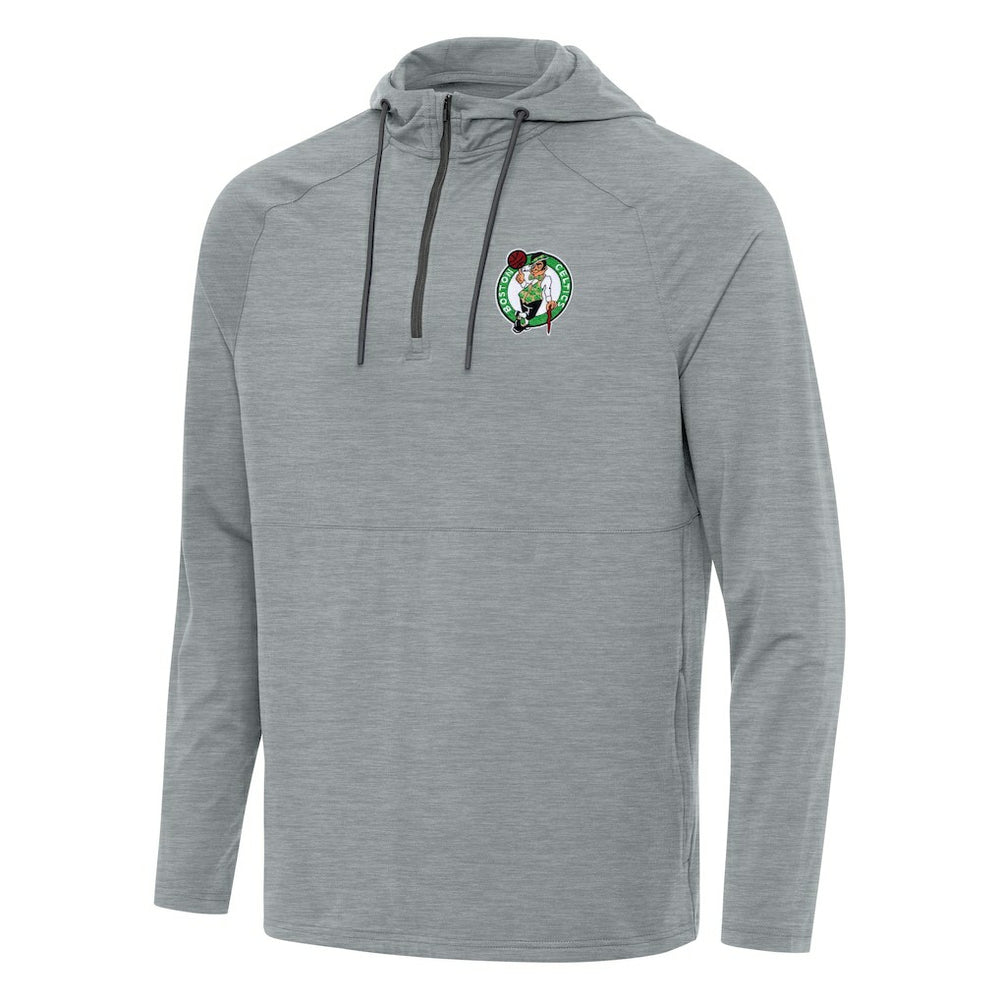 Boston Celtics Antigua Spikes Raglan Quarter-Zip Hoodie