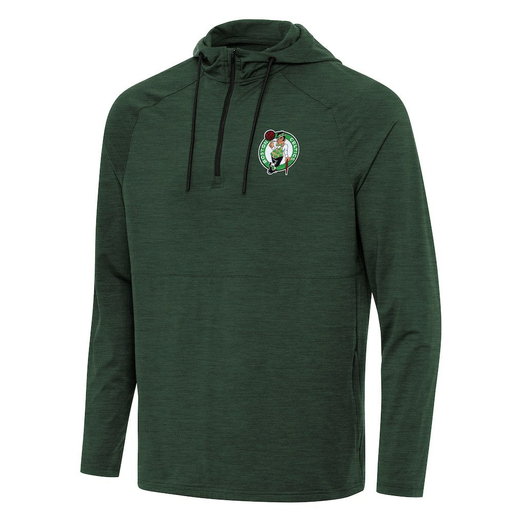 Boston Celtics Antigua Spikes Raglan Quarter-Zip Hoodie