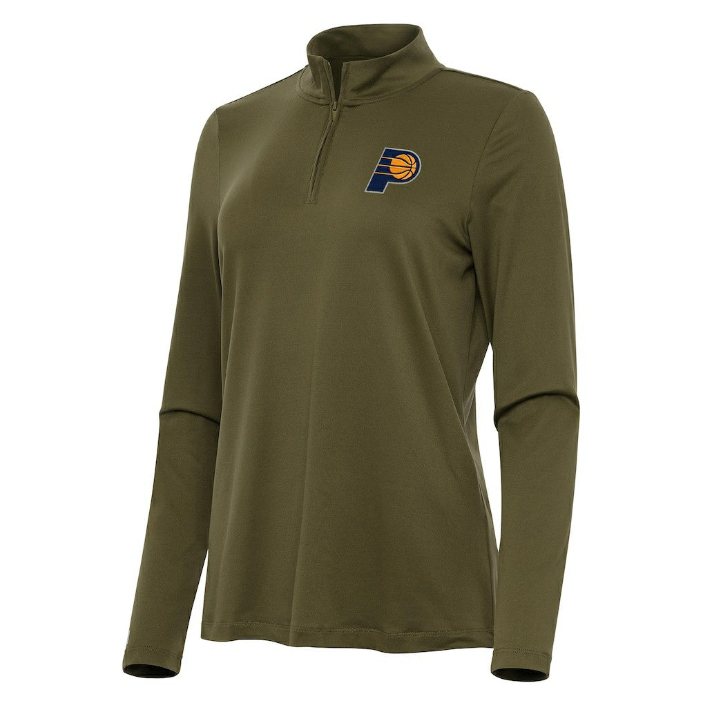Indiana Pacers Antigua Women's Reprocess Quarter-Zip Top