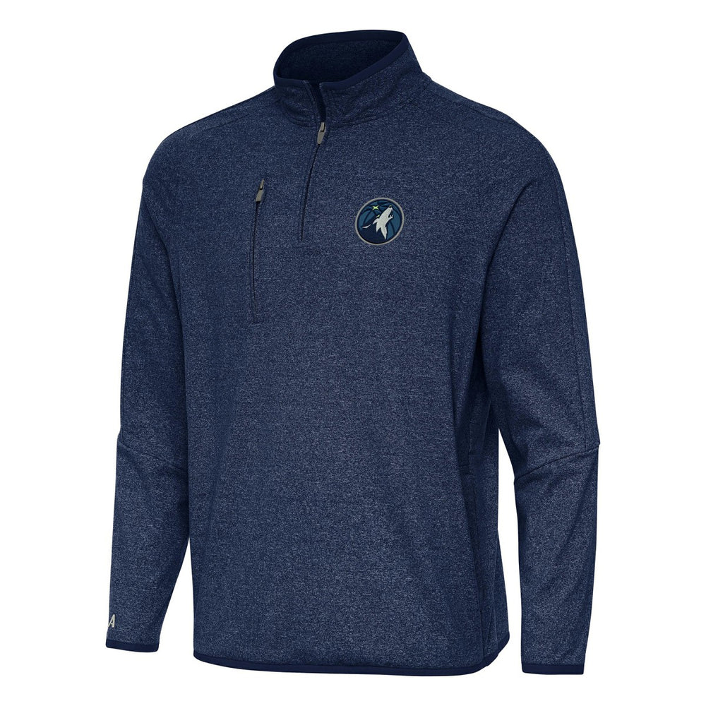 Minnesota Timberwolves Antigua Certain Quarter-Zip Tri-Blend Sweatshirt