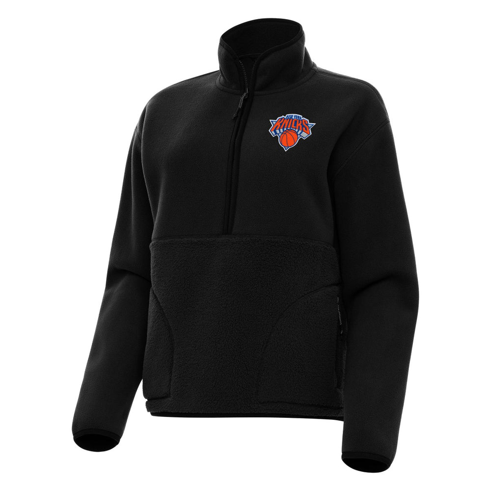 New York Knicks Antigua Women's Figure Half-Zip Pullover Sweatshirt