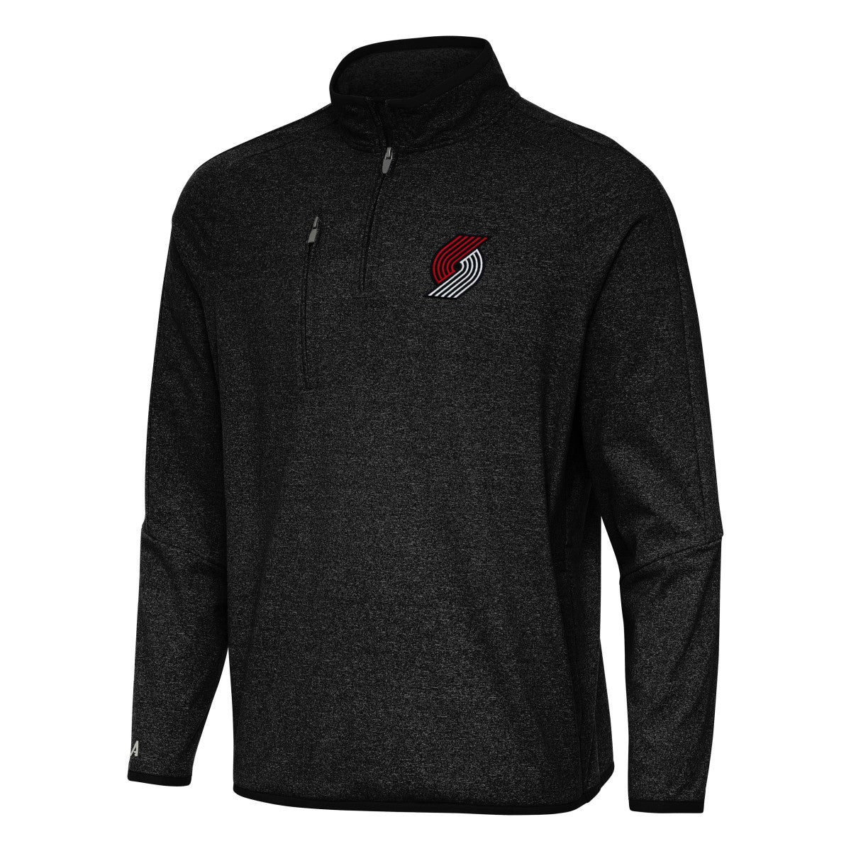 Portland Trail Blazers Antigua Certain Quarter-Zip Tri-Blend Sweatshirt