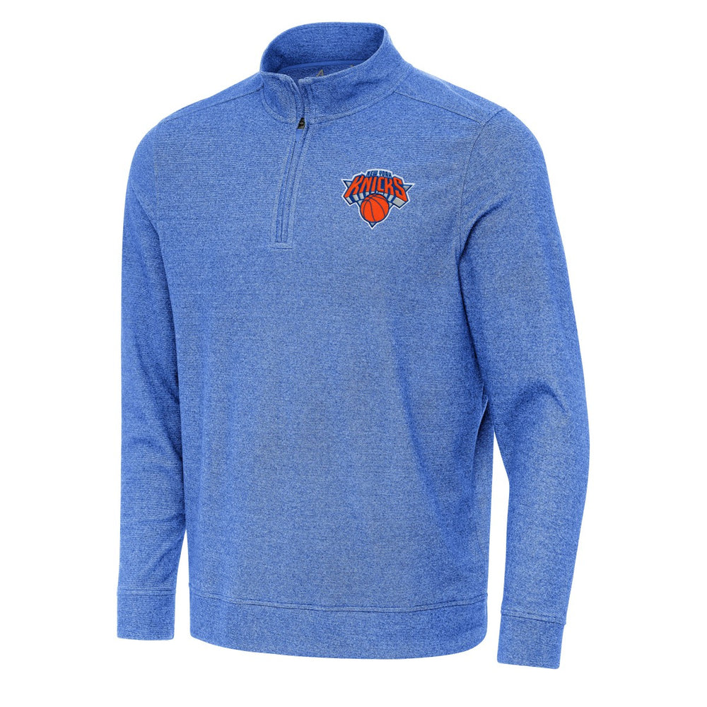 New York Knicks Antigua Subtle Quarter-Zip Sweatshirt