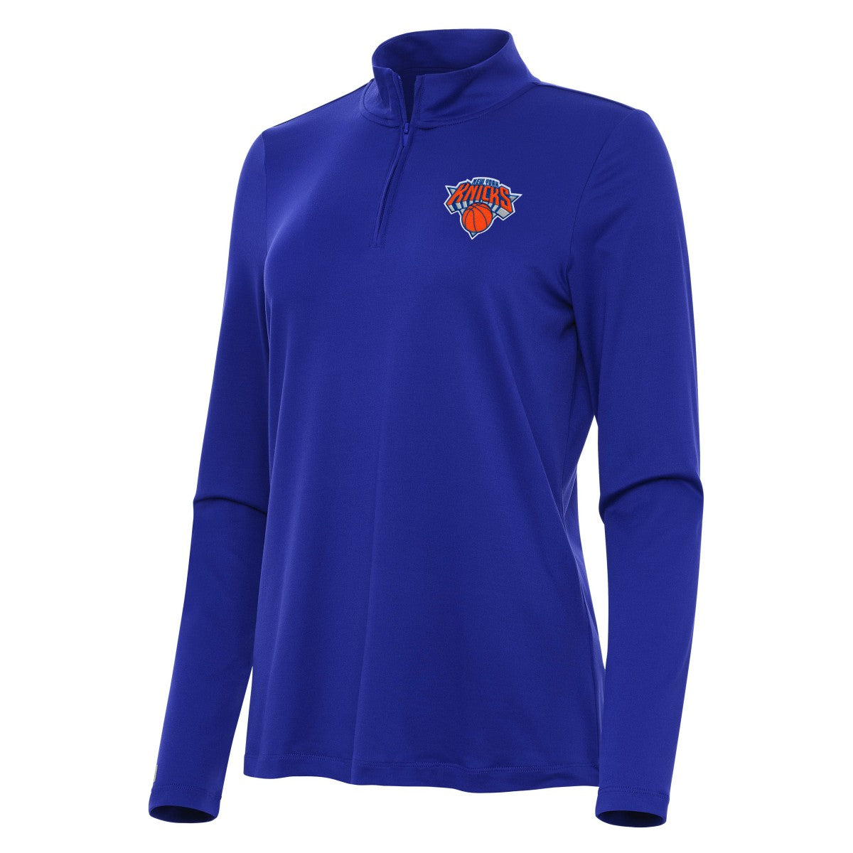 New York Knicks Antigua Women's Reprocess Quarter-Zip Top