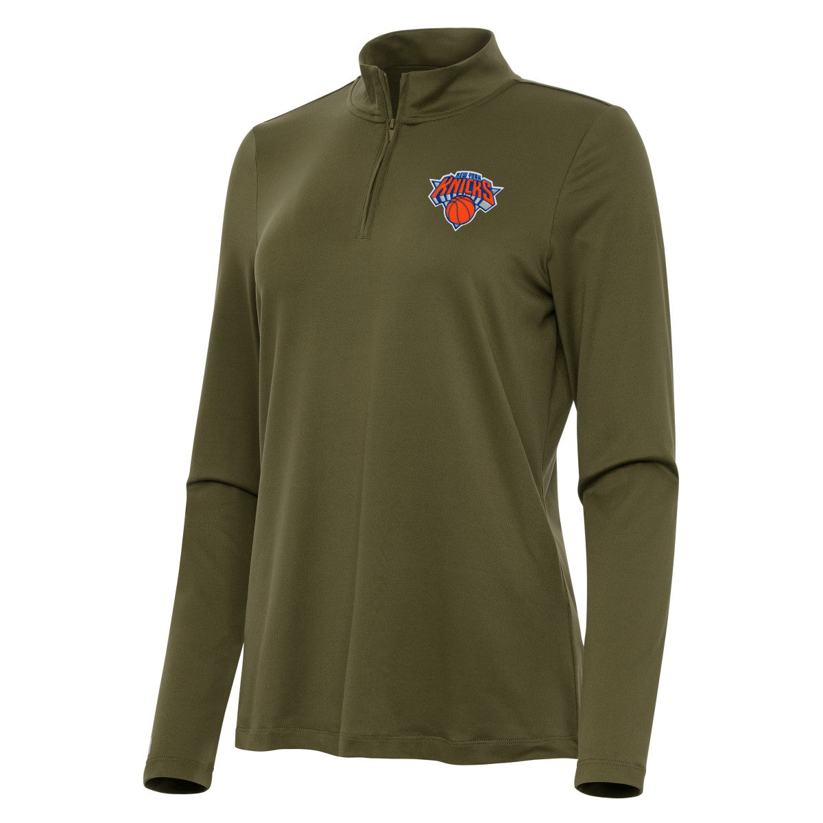 New York Knicks Antigua Women's Reprocess Quarter-Zip Top