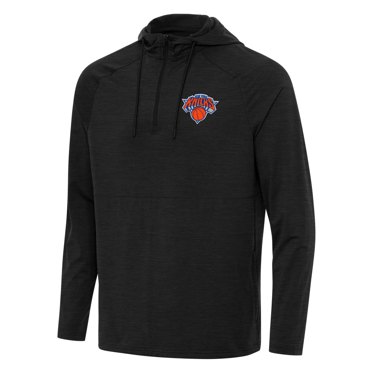 New York Knicks Antigua Spikes Raglan Quarter-Zip Hoodie