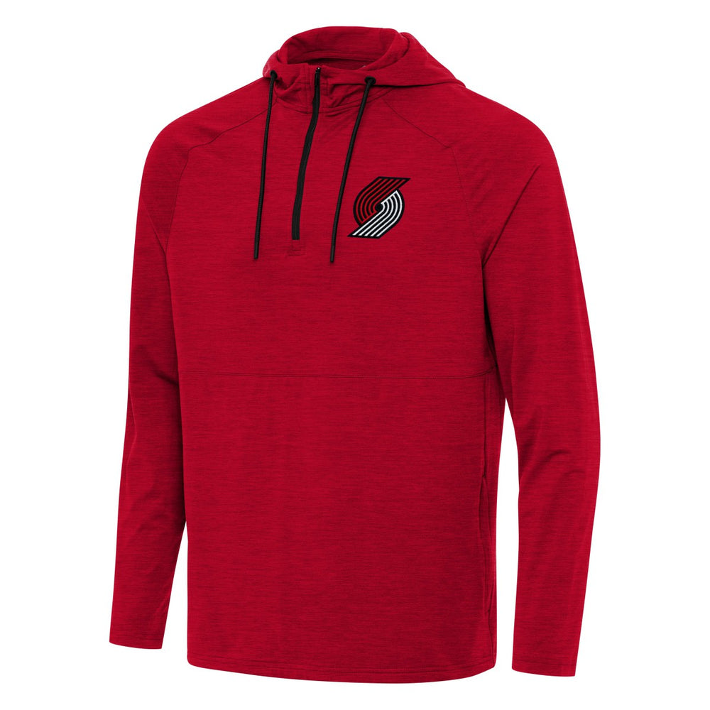 Portland Trail Blazers Antigua Spikes Raglan Quarter-Zip Hoodie