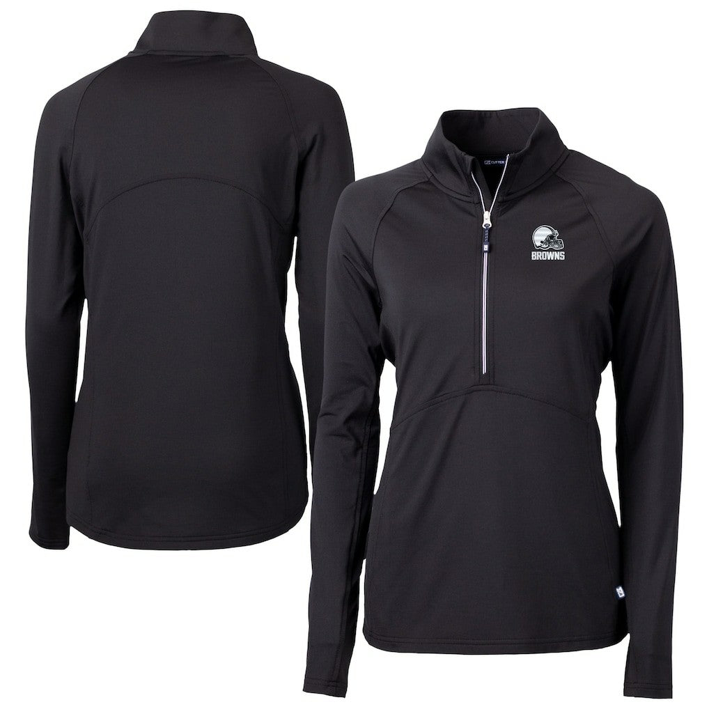 Cutter & Buck Women's Adapt Eco Knit Stretch Recycled Half-Zip Pullover Top - Cleveland Browns Pullover