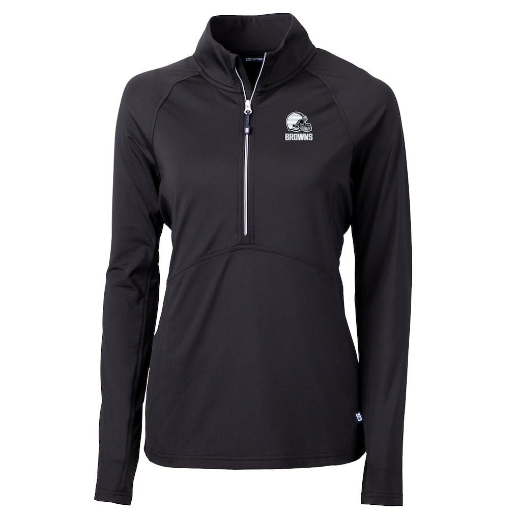 Cutter & Buck Women's Adapt Eco Knit Stretch Recycled Half-Zip Pullover Top - Cleveland Browns Pullover