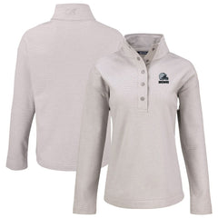 Cutter & Buck Women's Hunts Point Eco Textured Fleece Recycled Quarter-Snap Pullover - Cleveland Browns Pullover