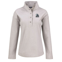 Cutter & Buck Women's Hunts Point Eco Textured Fleece Recycled Quarter-Snap Pullover - Cleveland Browns Pullover