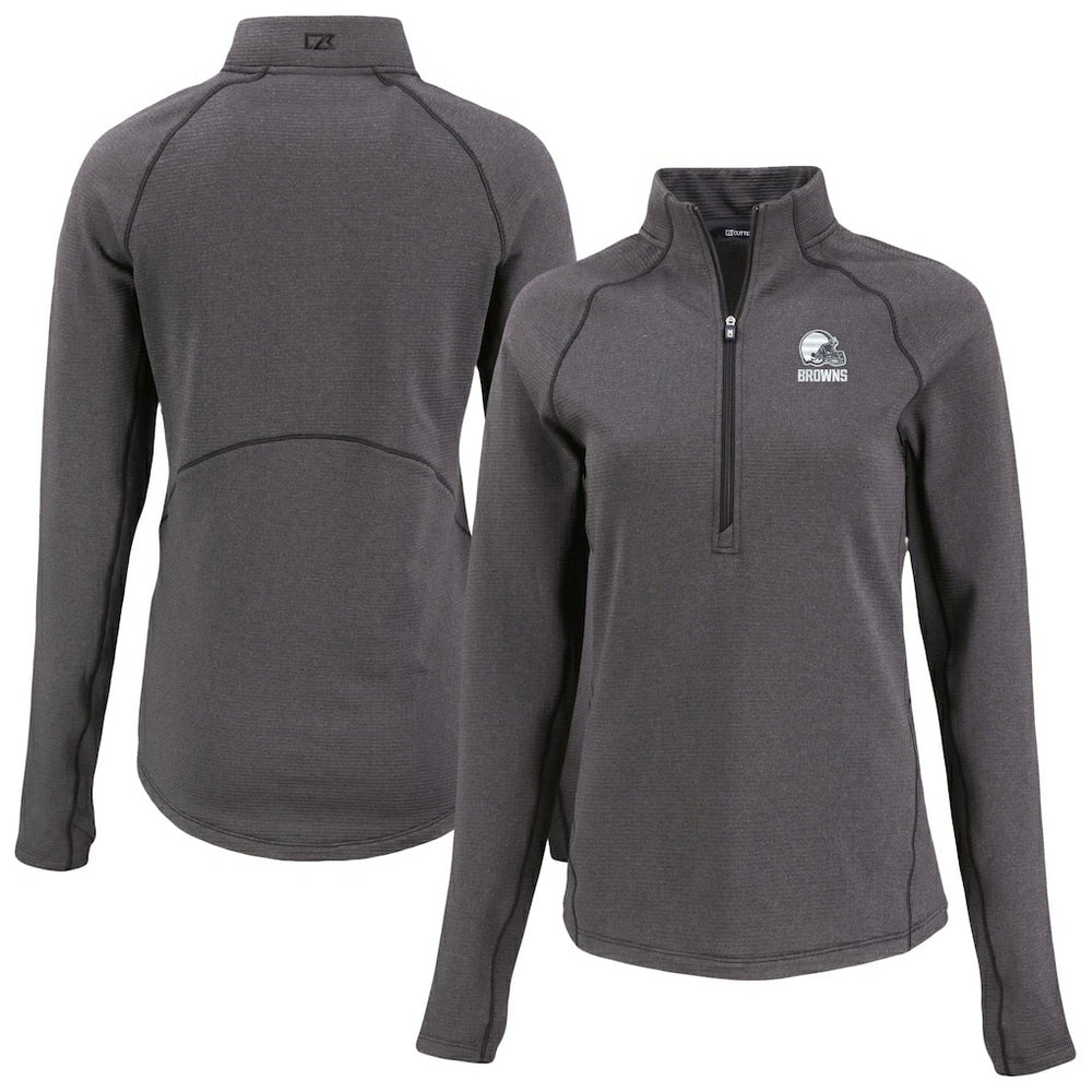 Cutter & Buck Women's Peshastin Eco Fleece Recycled Half-Zip Pullover Top - Cleveland Browns Pullover