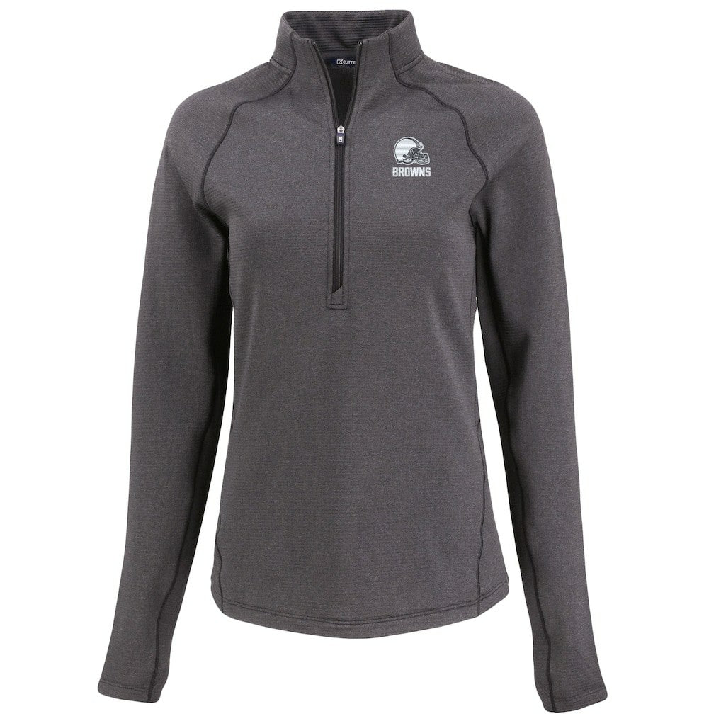 Cutter & Buck Women's Peshastin Eco Fleece Recycled Half-Zip Pullover Top - Cleveland Browns Pullover