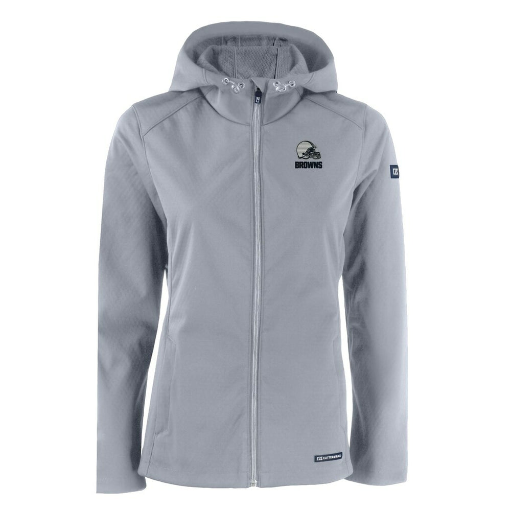 Cutter & Buck Women's Evoke Eco Softshell Recycled Full-Zip Hoodie Jacket - Cleveland Browns Hoodies