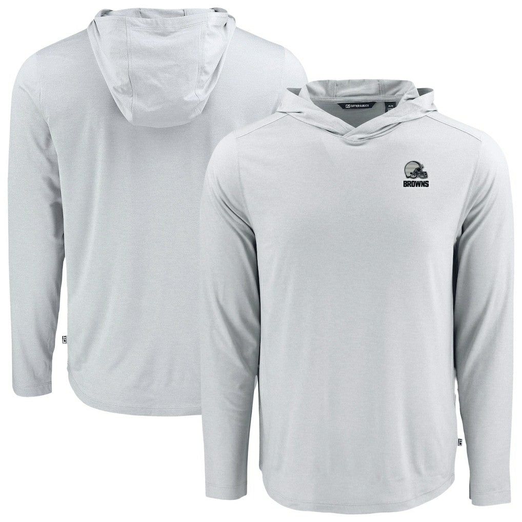 Cutter & Buck Coastline Epic Comfort Eco Recycled Long Sleeve Hooded T-Shirt - Cleveland Browns T-shirts