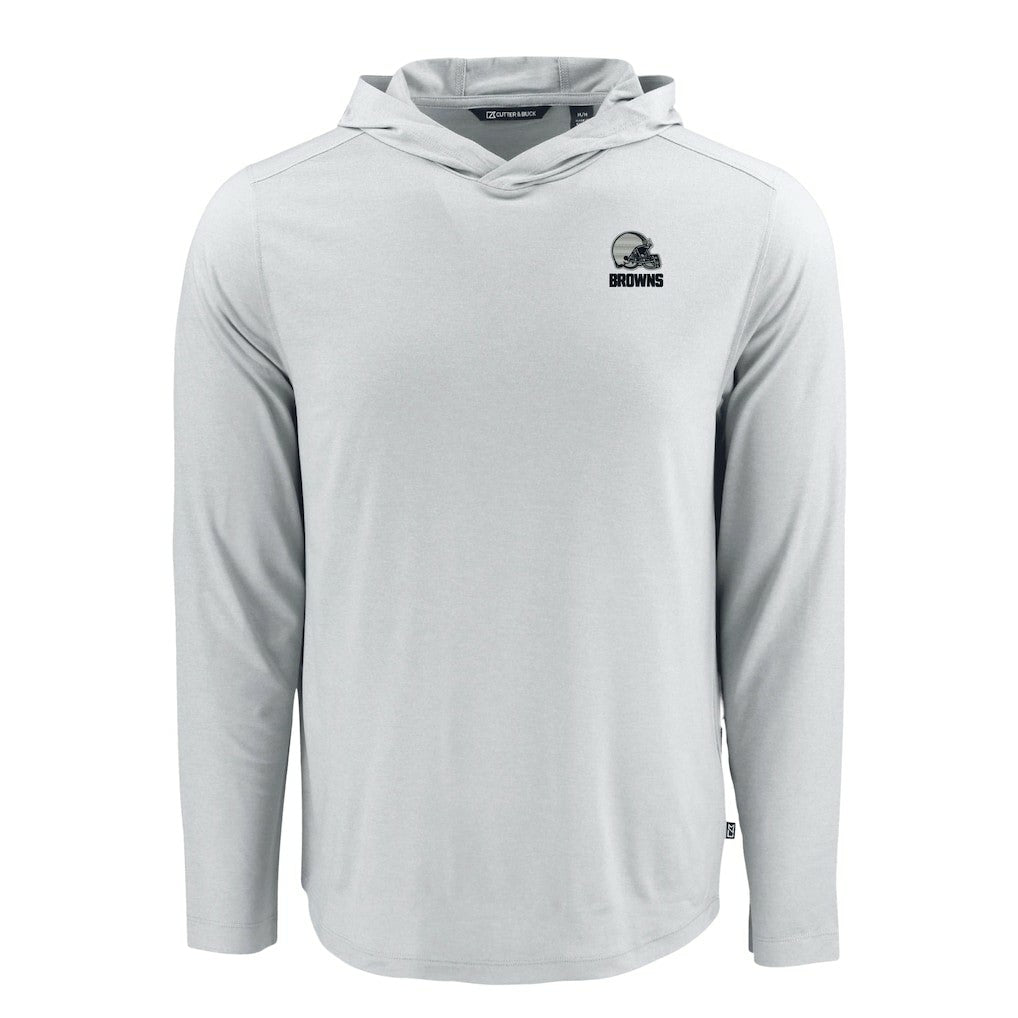 Cutter & Buck Coastline Epic Comfort Eco Recycled Long Sleeve Hooded T-Shirt - Cleveland Browns T-shirts