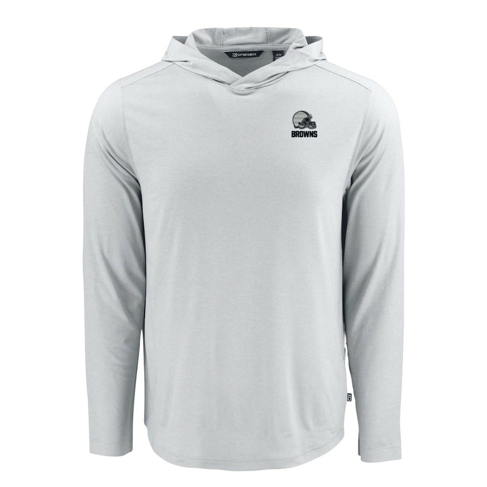 Cutter & Buck Coastline Epic Comfort Eco Recycled Long Sleeve Hooded T-Shirt - Cleveland Browns T-shirts