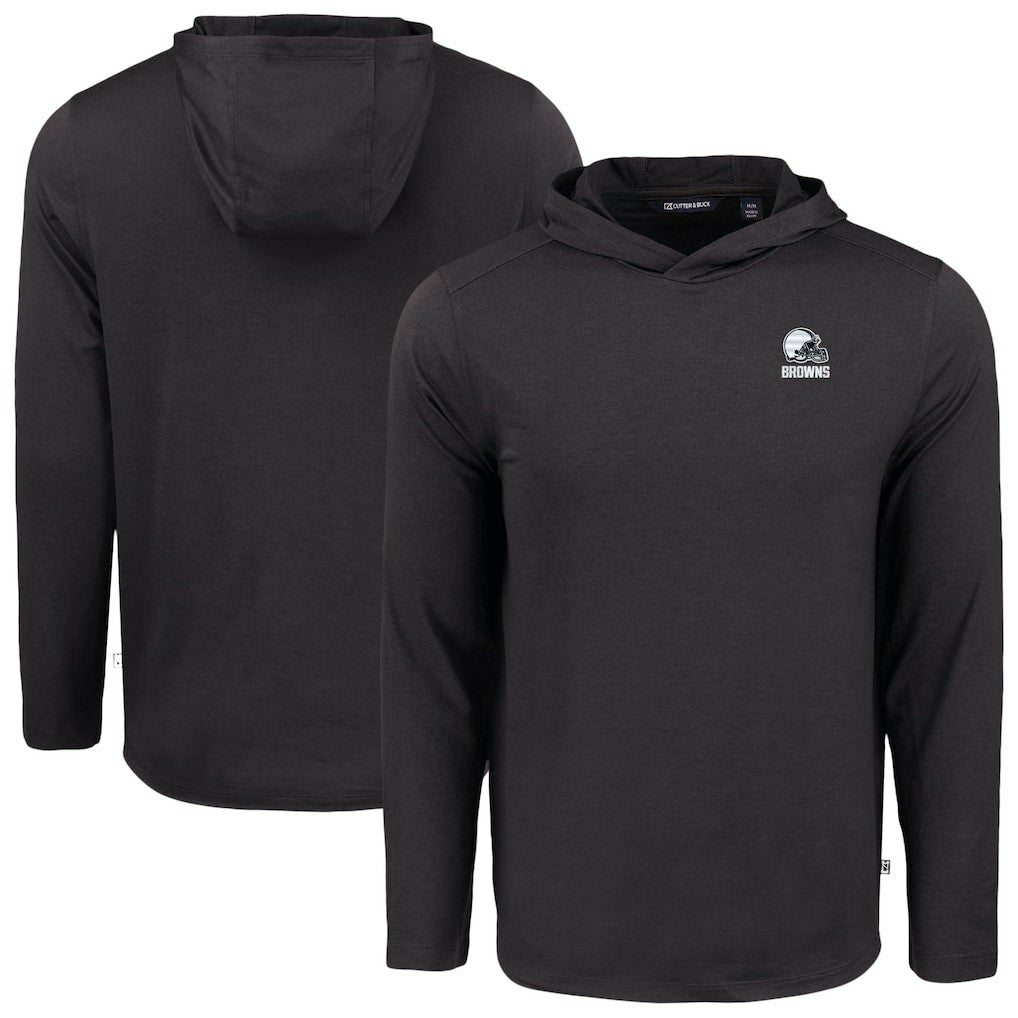 Cutter & Buck Coastline Epic Comfort Eco Recycled Long Sleeve Hooded T-Shirt - Cleveland Browns T-shirts
