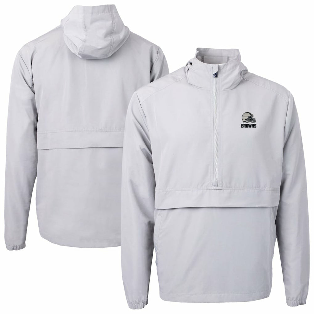 Cutter & Buck Charter Eco Recycled Anorak Half-Zip Hoodie Jacket - Cleveland Browns Hoodies